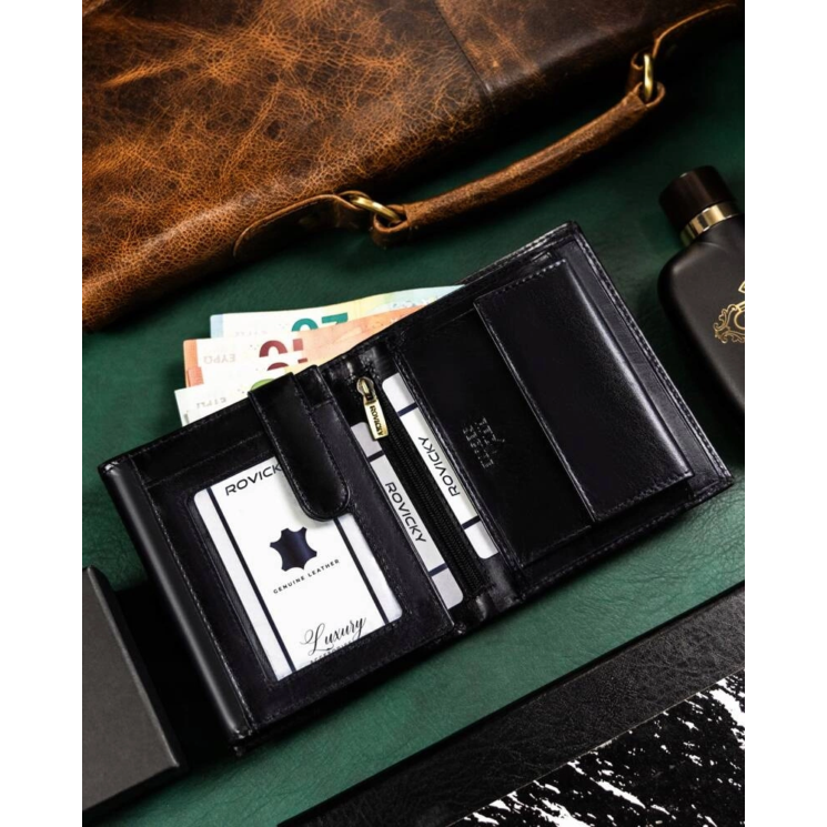 RFID bőrtárca ROVICKY 22316-VT-RVT Fekete
