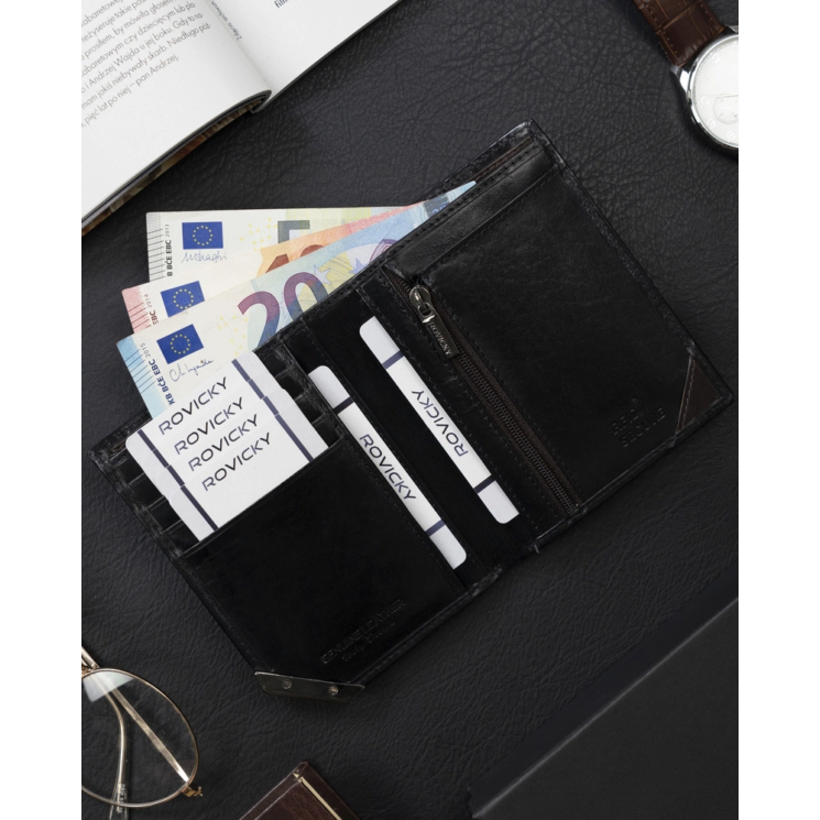 ROVICKY RFID bőr pénztárca N484-RVTM-GN