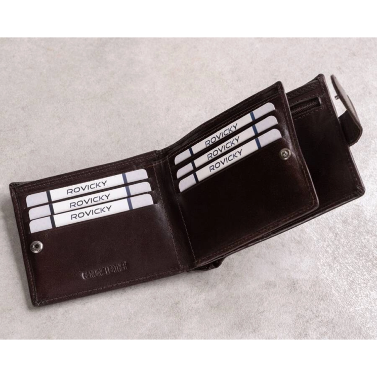 RFID bőr pénztárca PC-107L-BAR Barna
