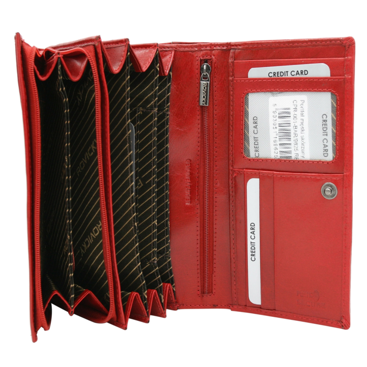 Női bőr pénztárca CPR-001-BAR Piros