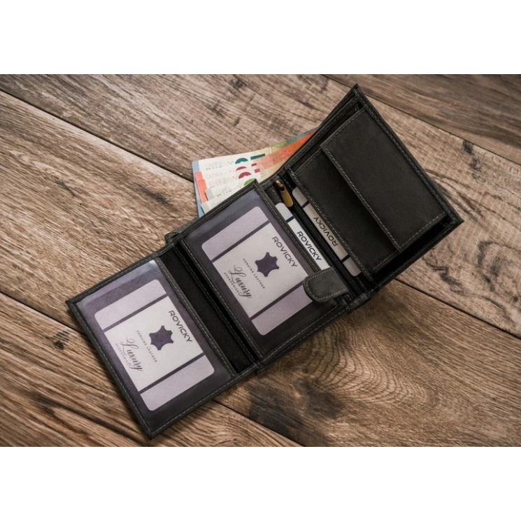 Férfi bőr pénztárca RFID kutyagravírozással N4-CHM-DOG-1 Cognac
