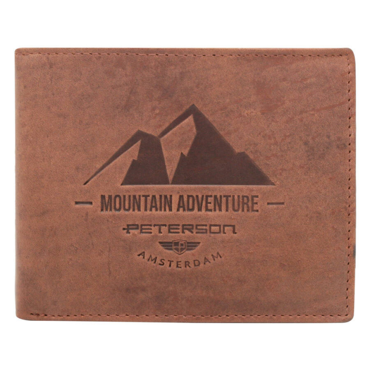 PETERSON PTN N992-BE-MOUN D.Brown RFID bőr pénztárca