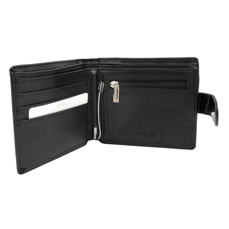 Férfi PU+bőr pénztárca M621L-PU-6816 fekete