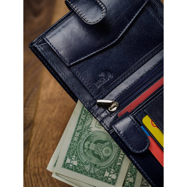 ROVICKY 326L-RBA-D Navy+Red RFID bőr pénztárca