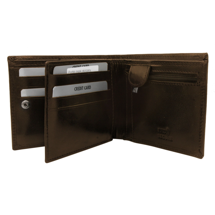RFID bőr pénztárca PC-107-BAR Barna
