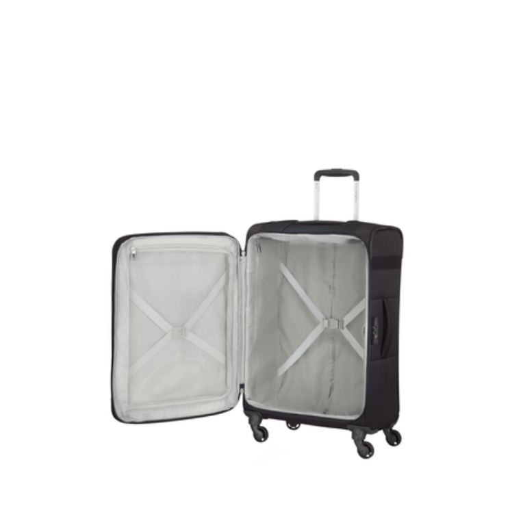 Samsonite Citybeat bővíthető spinner bőrönd közepes méret 66 cm Black