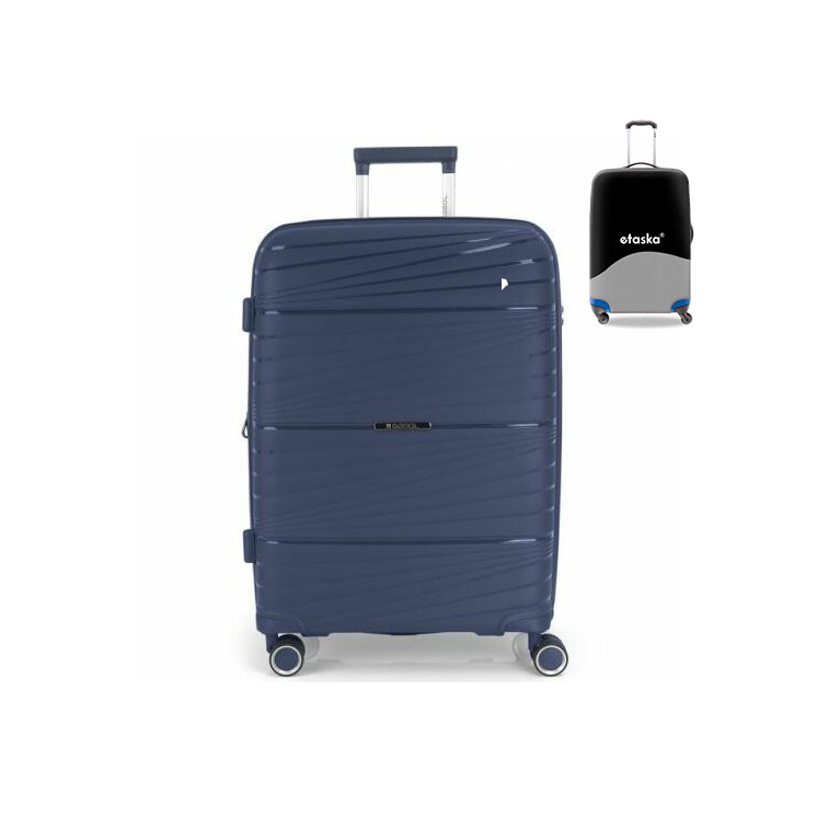 Gabol bőrönd közép méret GA-1220M Blue ajándék bőröndhuzattal