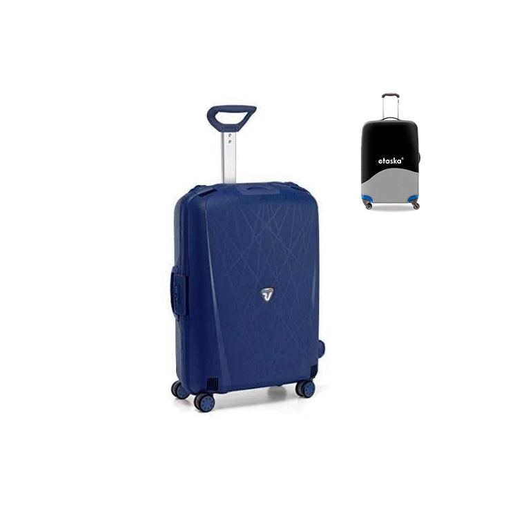 Roncato R0712 Light Spinner bőrönd 68 cm-es Sötétkék ajándék bőröndhuzattal