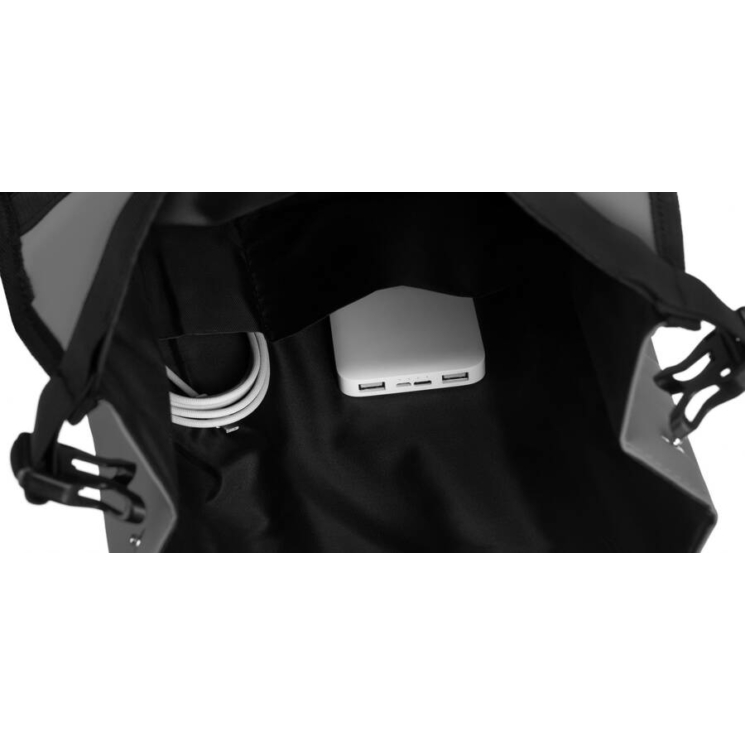 Vízálló többzsebes laptoptartós hátizsák szürke színben