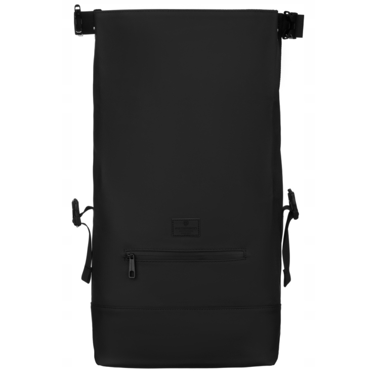 Vízálló többzsebes laptoptartós hátizsák fekete színben