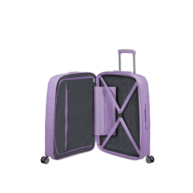 American Tourister Starvibe Spinner Bővíthető Bőrönd 67cm Lavender 3 év garancia