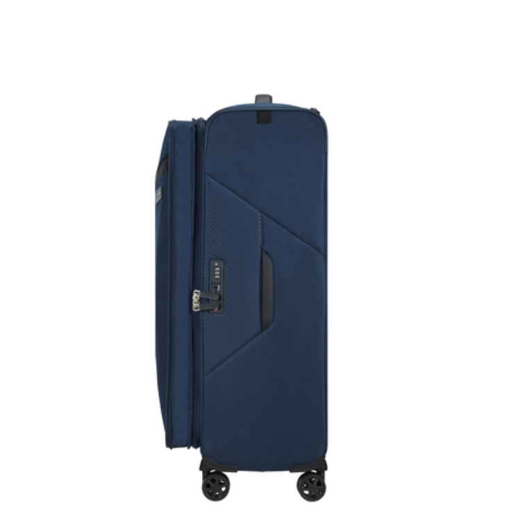 Litebeam Spinner Bővíthető bőrőnd 77 cm 5 év garancia Sötétkék