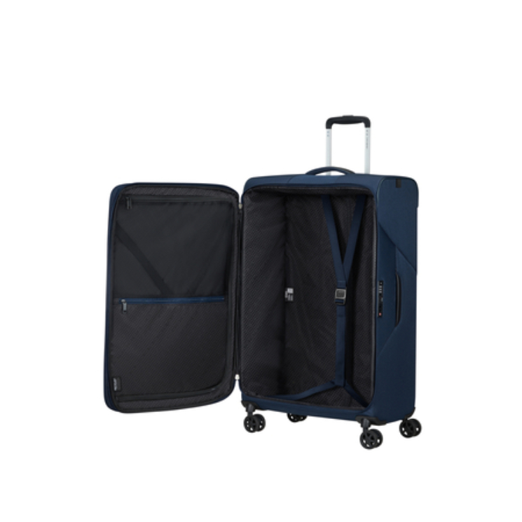 Litebeam Spinner Bővíthető bőrőnd 77 cm 5 év garancia Sötétkék