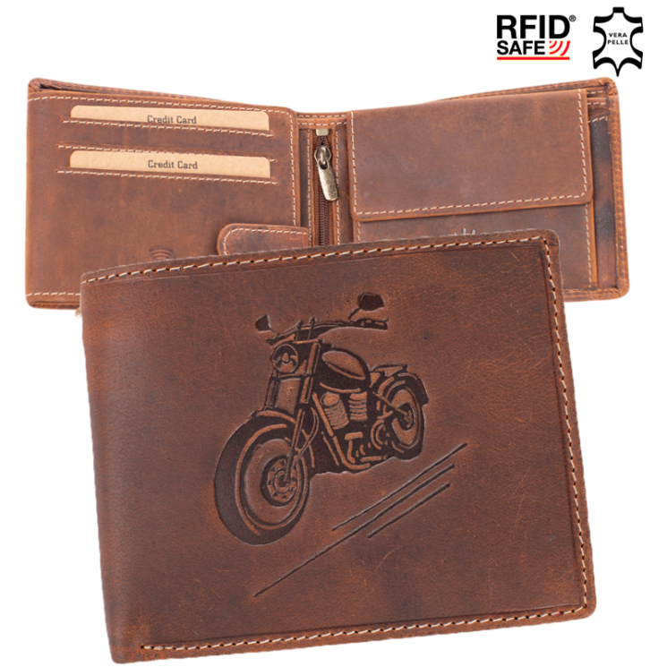 Giulio Motoros bőr pénztárca RFID rendszerrel