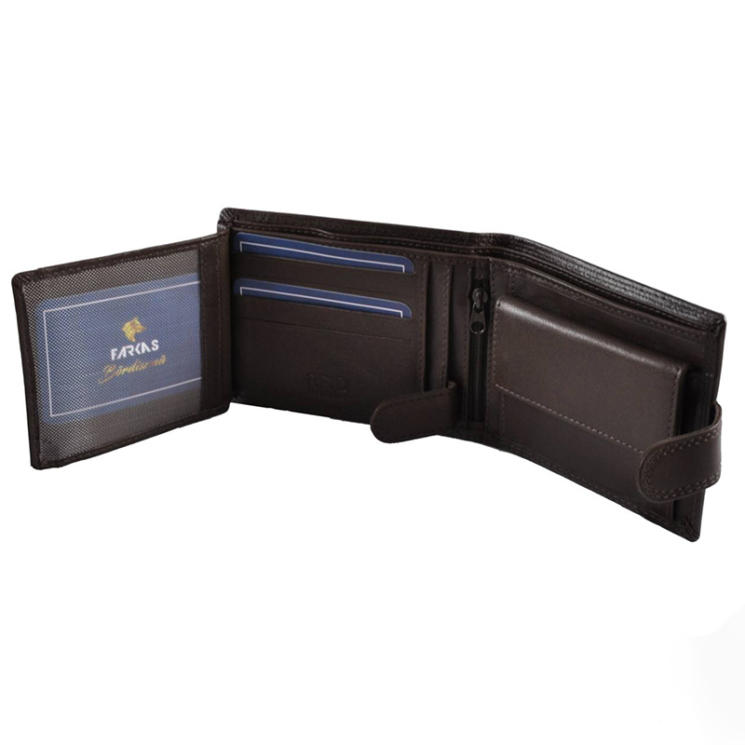 Férfi bőr pénztárca barna színben RFID védelemmel 60106 Brown
