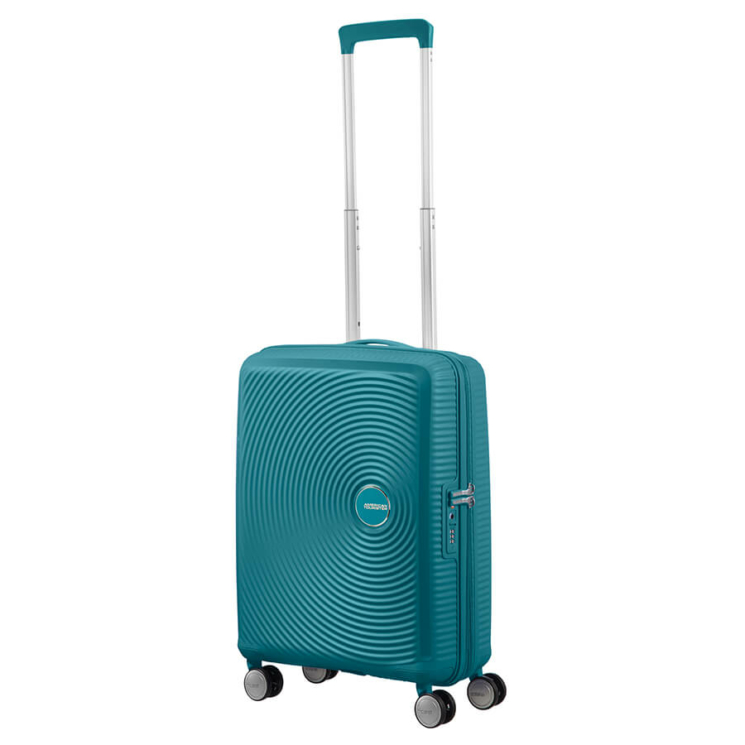 American Tourister Soundbox bővíthető Spinner bőrönd 55 fűzöld színben