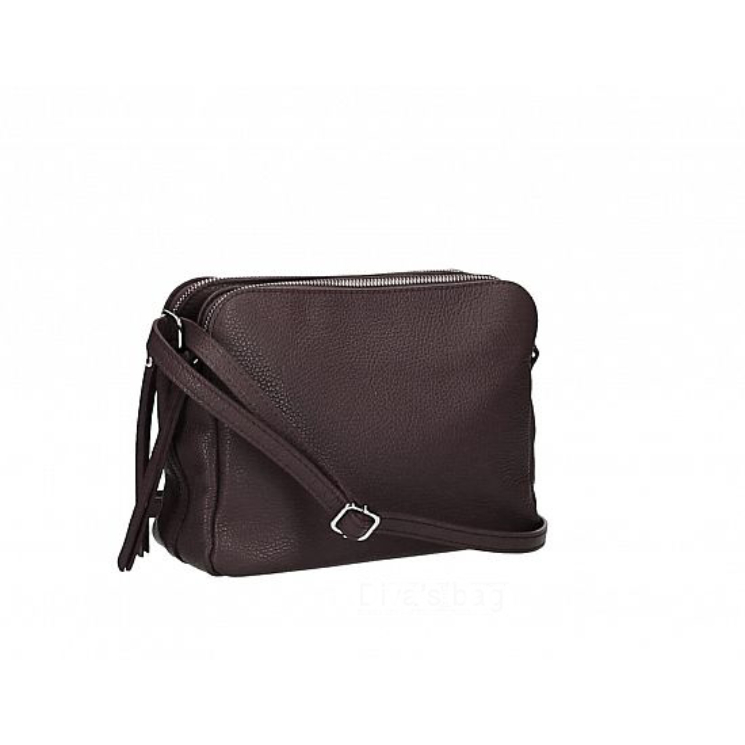Valódi bőr női oldaltáska sötétbarna színben TR152 DarkBrown