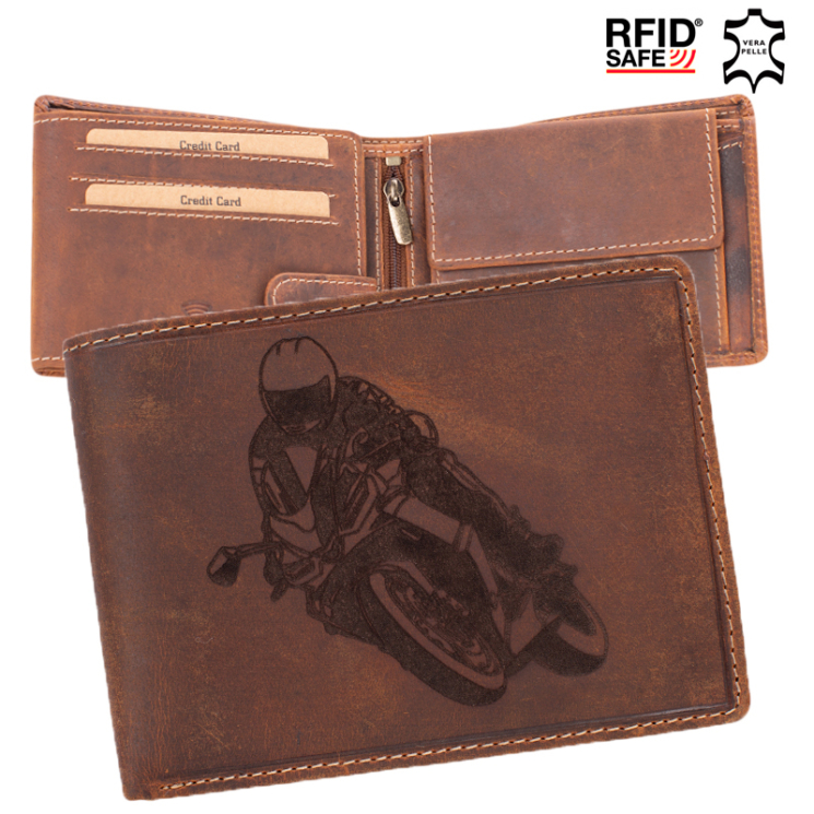 Giulio Motoros pénztárca bőr díszdobozban RFID rendszerrel