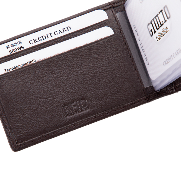 GIULIO COLLECTION valódi bőr kártyatartó RFID rendszerrel