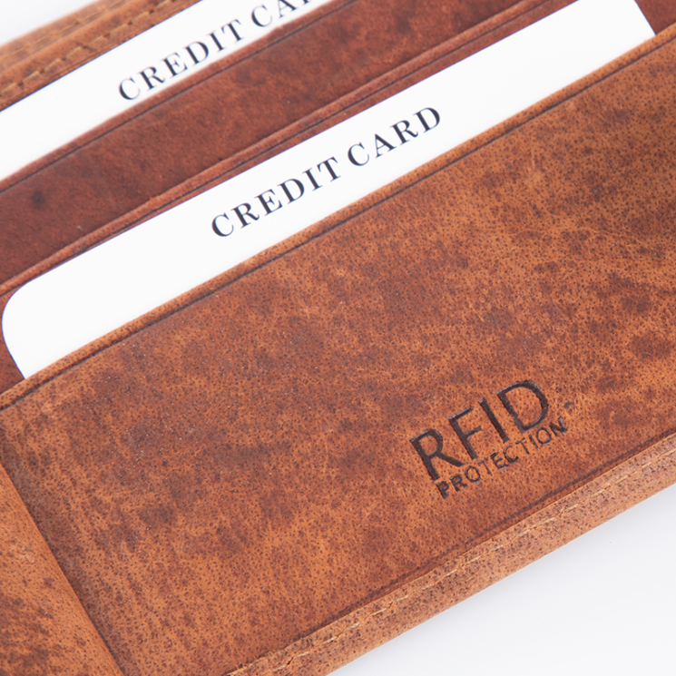 Vadász pénztárca bőr díszdobozban RFID rendszerrel szarvas mintával