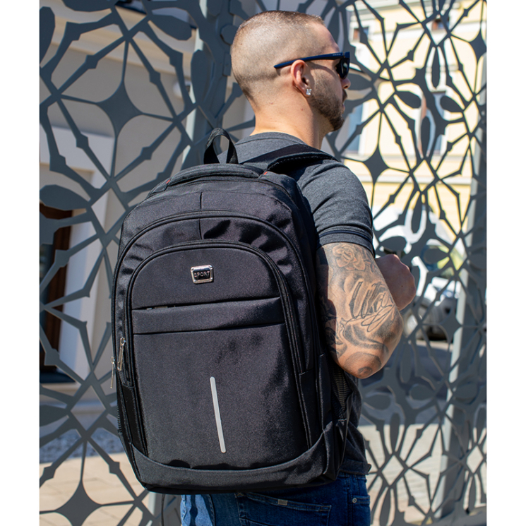  Laptoptartós Hátizsák fekete színben 8003-black