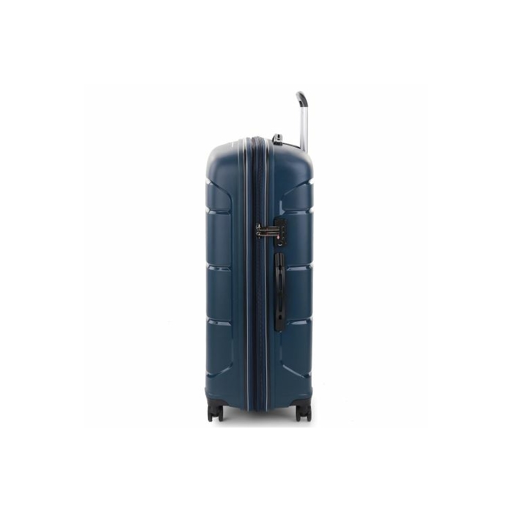 Roncato FLIGHT DLX Spinner Bőrönd R-3461 Sötétkék ajándék bőröndhuzattal