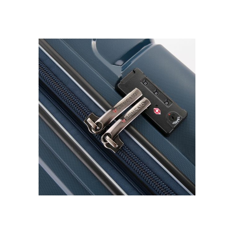 Roncato FLIGHT DLX Spinner Bőrönd R-3461 Sötétkék ajándék bőröndhuzattal