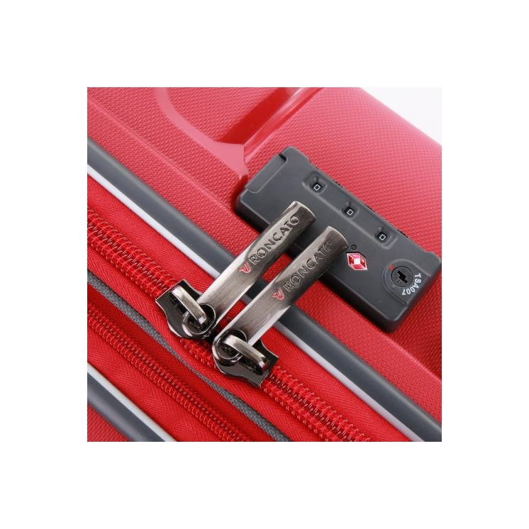Roncato FLIGHT DLX Spinner Bőrönd R-3462 Piros ajándék bőröndhuzattal