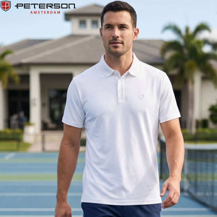 Férfi fehér, normál szabású pólóing M-től XL-es méretig - Peterson