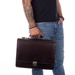 TASSO Tolltartós valódi bőr aktatáska 2 részes sötétbarna