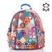 Patchwork mintás Valódi bőr női hátizsák 