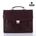 TASSO Valódi bőr aktatáska 3 részes sötétbarna színben