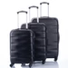 Travelway 3 db-os bőrönd szett fekete színben