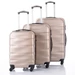 Travelway 3 db-os bőrönd szett pezsgő színben