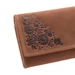 Valódi bőr brifkó pénztárca barna színben díszdobozban virág mintával