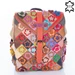 Patchwork mintás virágos Valódi bőr női hátizsák 