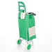 Maxworld gurulós bevásárlókocsi 2 kerekes, zipzáros zseb zöld színben