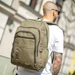 Outdoor vászon hátizsák khakizöld színben