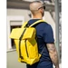 Sárga vászon többzsebes hátizsák
