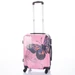Pillangós keményfalú ABS bőrönd kabin méret levehető kerekekkel rózsaszínben