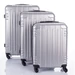 Világjáró 3 db-os bőrönd szett silver színben BOX 2.0  kivehető kerekekkel