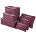 Bőröndrendező táskák utazáshoz 6 db-os szet bordó színben
