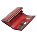 EL FORREST Valódi bőr Pénztárca piros színben keretes aprópénztartóval RFID védelemmel