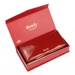 Piros Valódi bőr Pénztárca RFID védelemmel