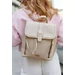 Stílusos női hátizsák Bézs színben
