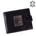 Jelvényes Valódi Bőr Férfi pénztárca Fekete színben