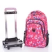 Gurulós iskolatáska Pink pillangó mintával
