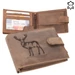 Bőr pénztárca barna színben szarvas mintával RFID védelemmel 5702-deer
