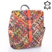 Patchwork mintás Valódi bőr női hátizsák 