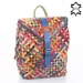 Patchwork mintás Valódi bőr női hátizsák 